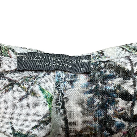 PIAZZA DEL TEMPIO 100% Linen Floral Ruffled Tunic / Mini Dress MADE IN ITALY M - Picture 5 of 9